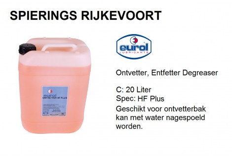 Ontvetter Eurol HF plus 20L