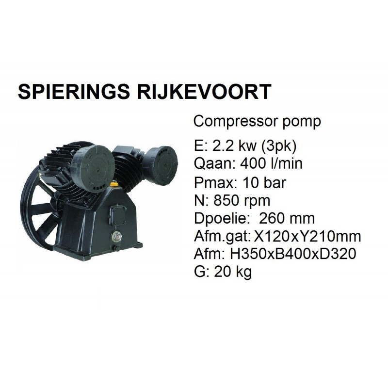 pomp 400L/min compressor. - A.D.R. Spierings