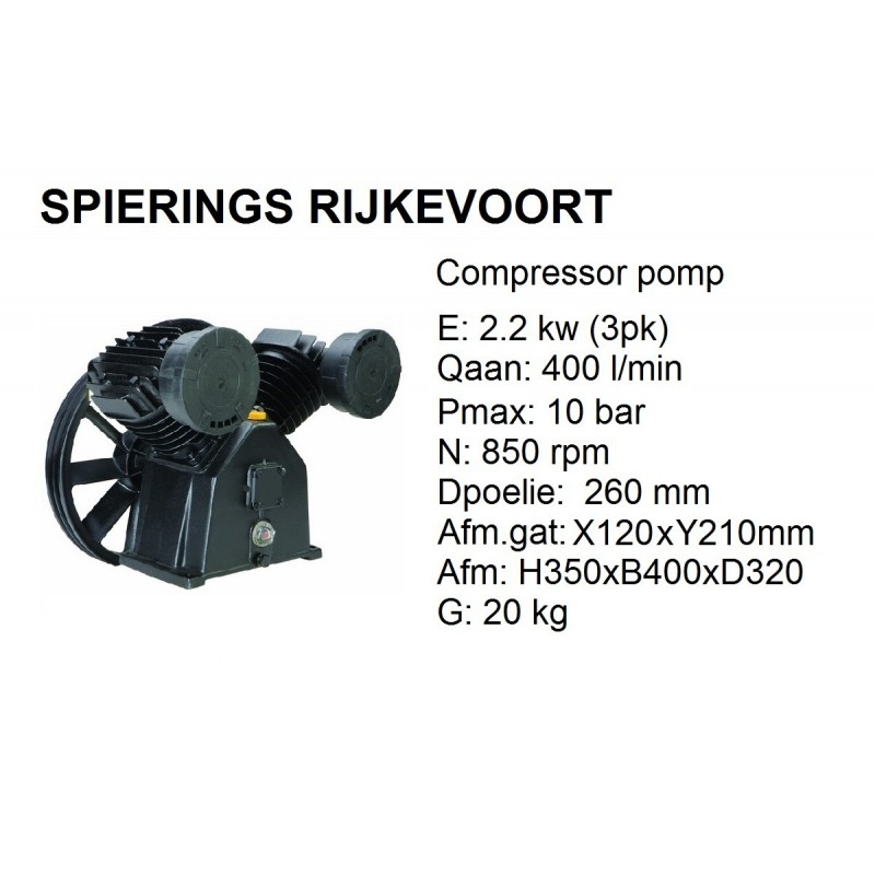 Verbeelding test orkest pomp 2 cil 400L/min compressor. - A.D.R. Spierings