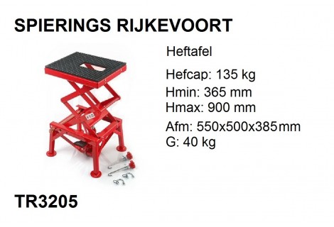 Heftafel  MX 135Kg