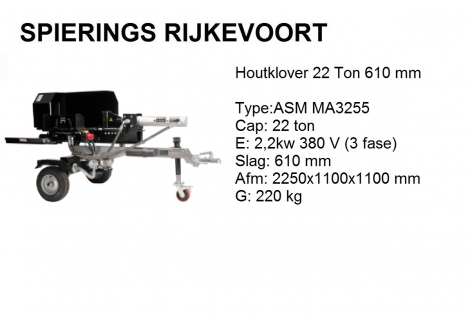 Houtklover 22ton 61cm 380V