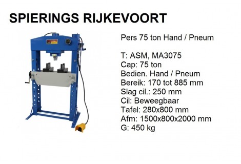 Pers 75ton Handb. en Pneum.