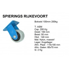 Bokwiel 100mm 200kg nylon