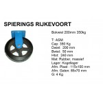 Bokwiel 200mm 350kg rubber