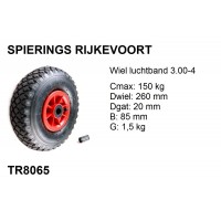 Wiel 260mm 150kg luchtband