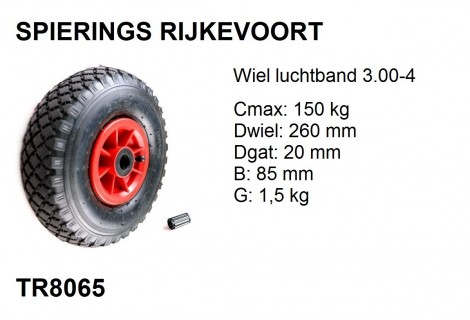 Wiel 260mm 150kg luchtband