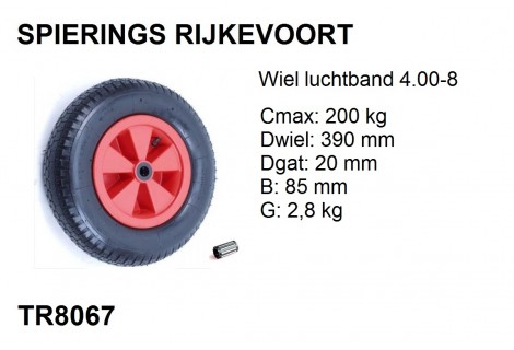 Wiel 390mm 200kg luchtband