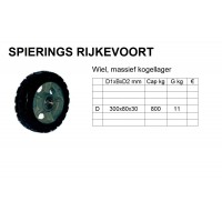 Wiel 300mm 800kg rubber