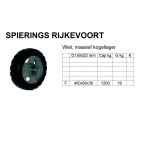 Wiel 400mm 1200kg rubber 