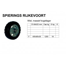 Wiel 400mm 1200kg rubber 