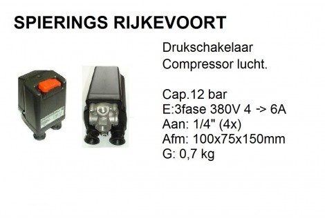 Schakelaar perslucht 4-6a PKZ