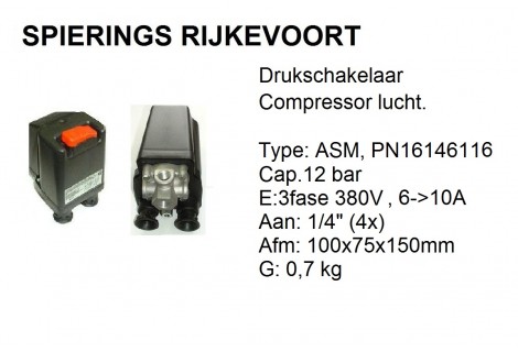 Schakelaar perslucht 6-10A PKZ