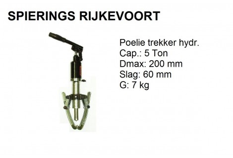 Poelietrekker hydr. 5ton  2 en 3 poot