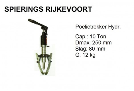 Poelietrekker hydr. 10ton  2 en 3 poot