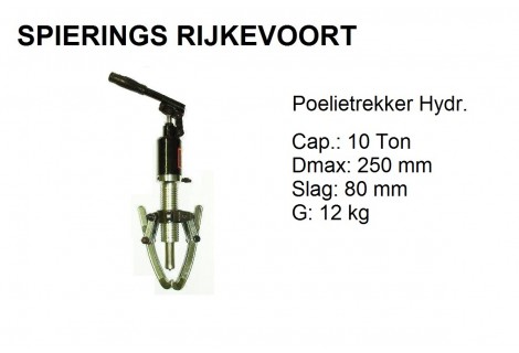 Poelietrekker hydr. 10ton  2 en 3 poot