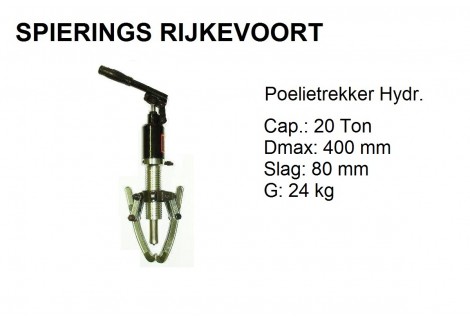 Poelietrekker hydr. 20ton  2 en 3 poot