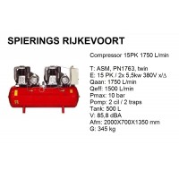 Compressor 15pk 1750L/min 380v 