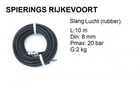 Slang lucht 10m 8mm rubber