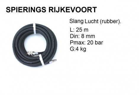 Slang lucht 25m 8mm rubber