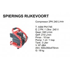 Compressor 2,5pk 220L/min 230v Colibri