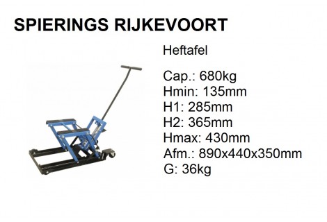 Heftafel  680Kg Harley