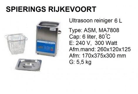 Ultrasoonreiniger 6L 230V