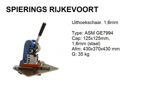 Uithoekschaar 125x125mm