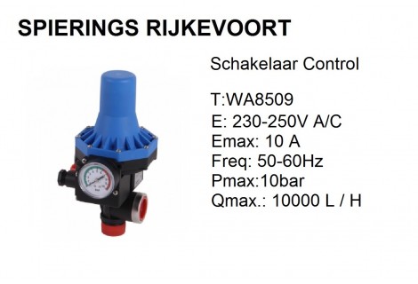 Schakelaar waterpomp  240V