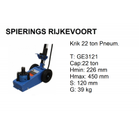 Garagekrik 22ton pneum