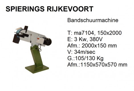 Bandschuurmachine 150x2000 3kw 380V Profi