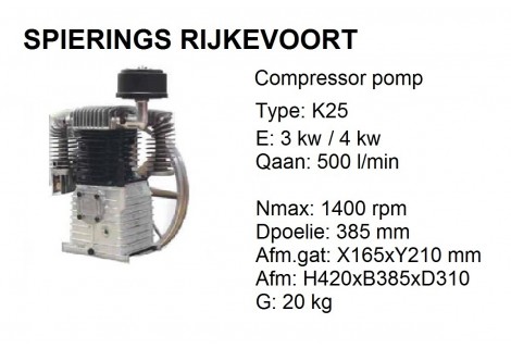 k25 Chinook Shamal 500L/min compressorpomp