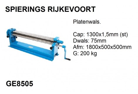 Wals, Plaatwals 1300mm