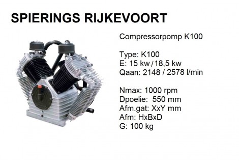 k100 Chinook Shamal 2578L/min compressorpomp