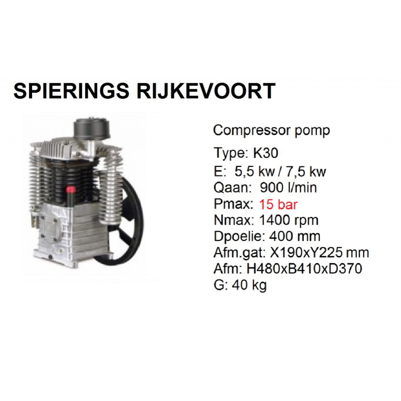 K30 15bar Chinook Shamal compressorpomp - A.D.R. Spierings