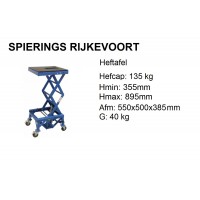 Heftafel  MX 135Kg met Wielen 