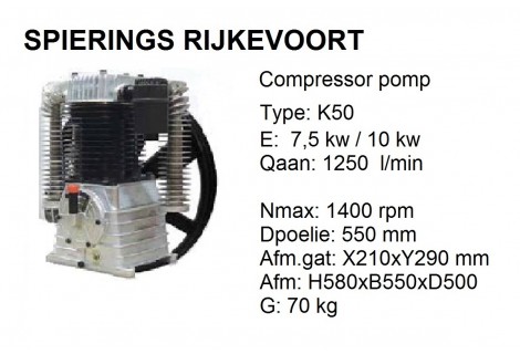 k50 Chinook Shamal 1250L/min compressorpomp