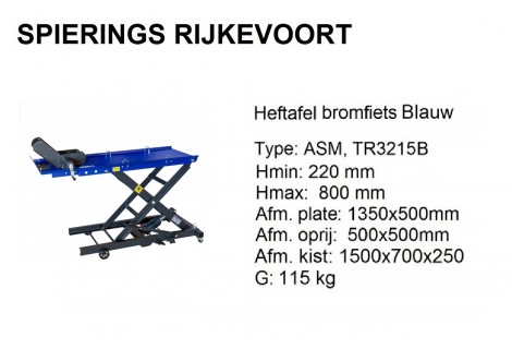 Heftafel Bromfiets, Scooter Blauw 