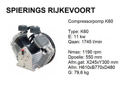 k60 Chinook Shamal 1745L/min compressorpomp