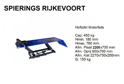 Heftafel 450kg motor Blauw