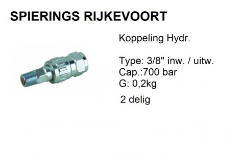 Koppeling hydr. 700bar