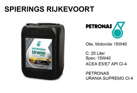 15W40 API CI-4 Motorolie Petronas Urania Supremo  20L