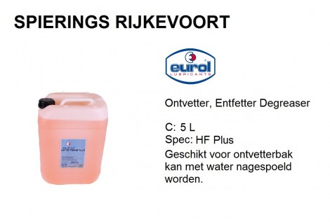 Ontvetter Eurol HF plus 5L