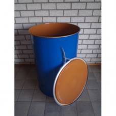 vat 200L staal, met deksel en klemband drum model 2