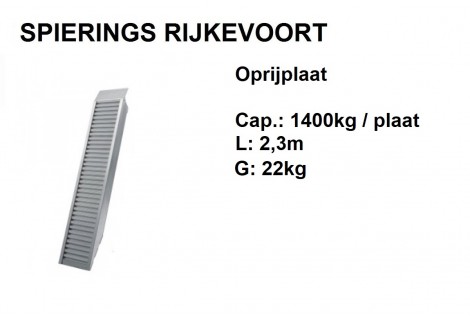 Oprijplaat 1400kg 2,3m