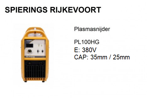 Plasmasnijder 100A 35mm 380V PL100HG SOLDATECH