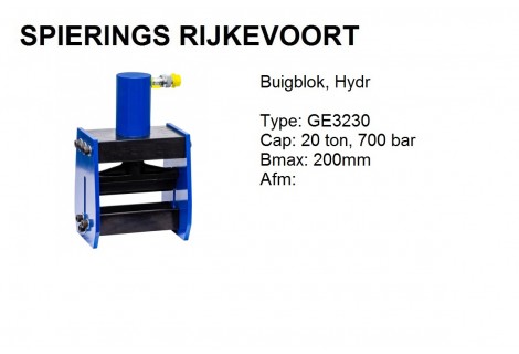 Buigblok 20ton 200mm