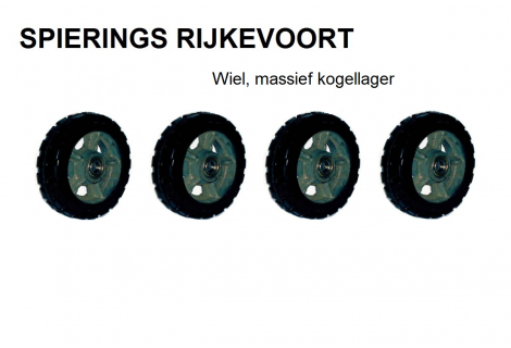 Wiel 400mm 1200kg rubber  Set van 4 inc verzendkosten